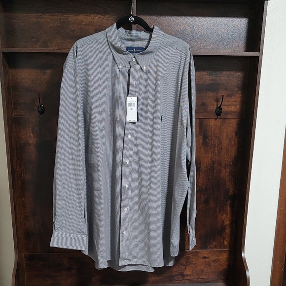 Polo Ralph Lauren Men's Black and White Striped Shirt - Picture 3 of 8